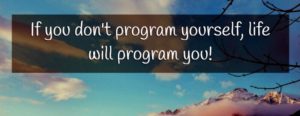 if you do not program yourself life will program you